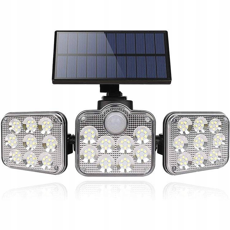 

Lampa Solarna Czujnik Ruchu Zmierzchu 3 Reflektory