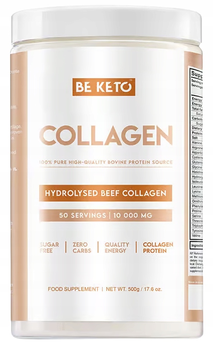 Be Keto Kolagen Wołowy Bezsmakowy 10 000 Hydrolizowany Typ I i III Beketo