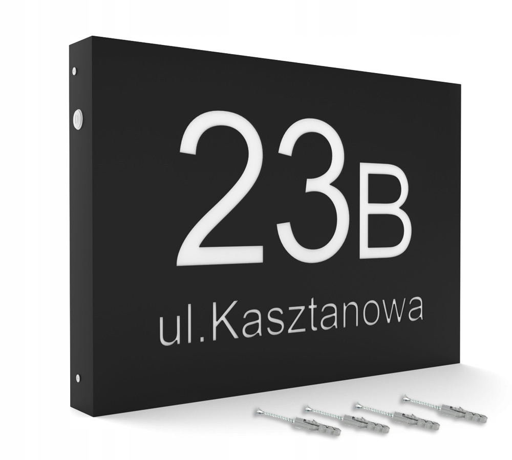 Podświetlany numer domu LED 20x30 KOLORY