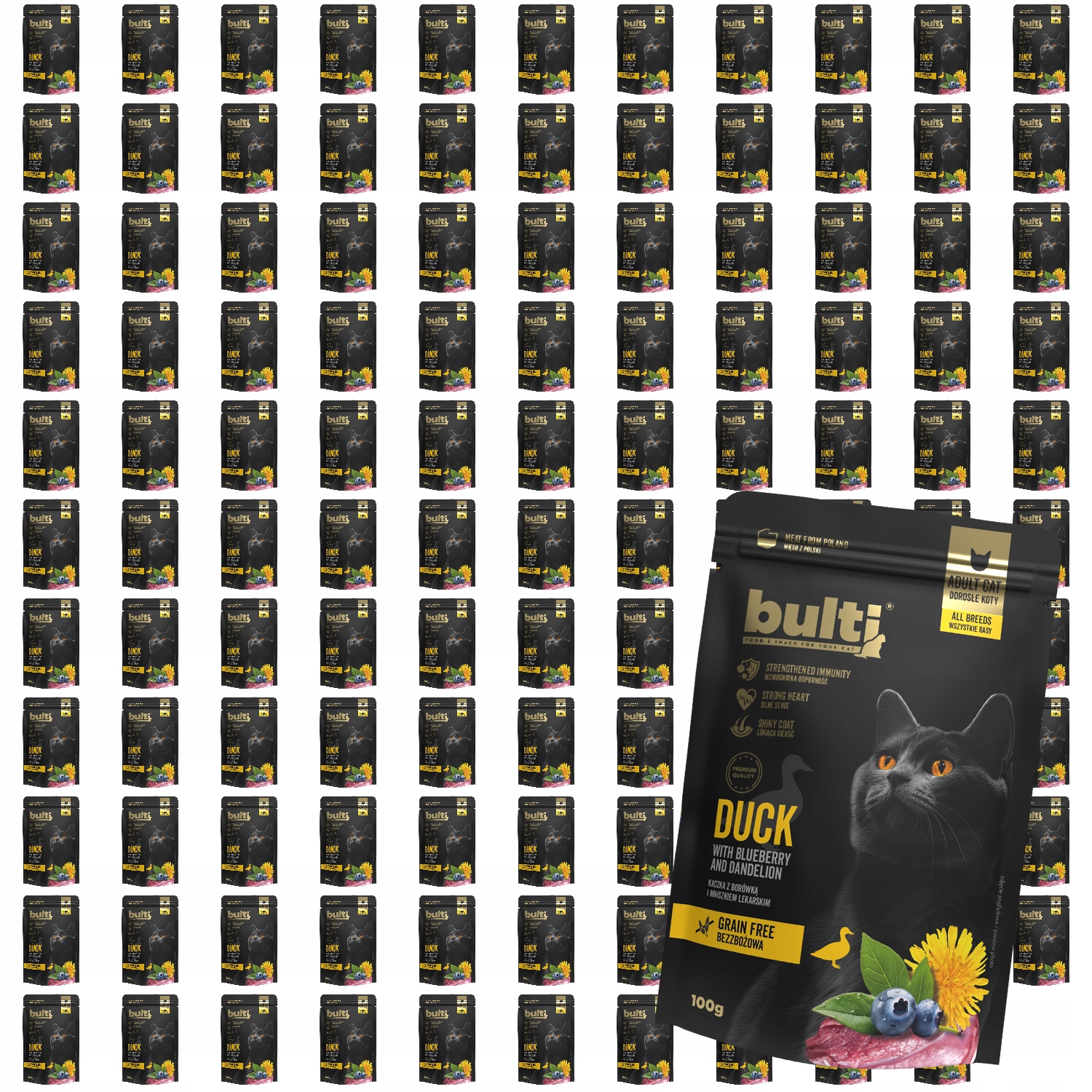 Levně Krmivo Mokré Pro Kočky Bulti Superfood Kachna s borůvkou a pampeliškou 120x100 g