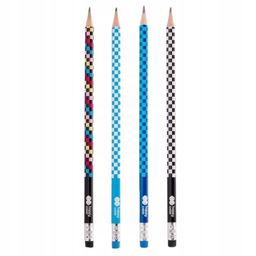 Ołówek trójkątny z gumką 2B Skate Happy Color