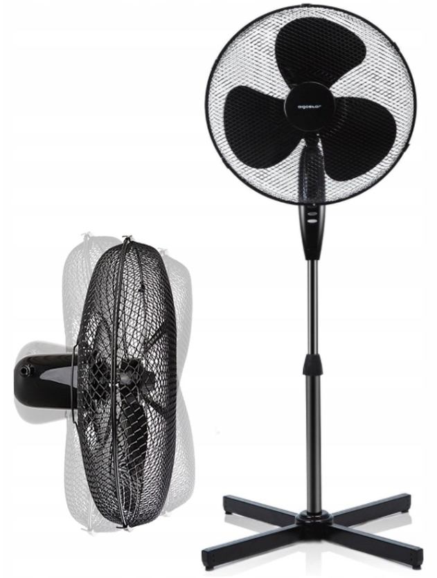 Výkonný Podlahový Ventilátor, Stojanový, Otočný, Domácí, Kancelářský Ventilátor 50 W