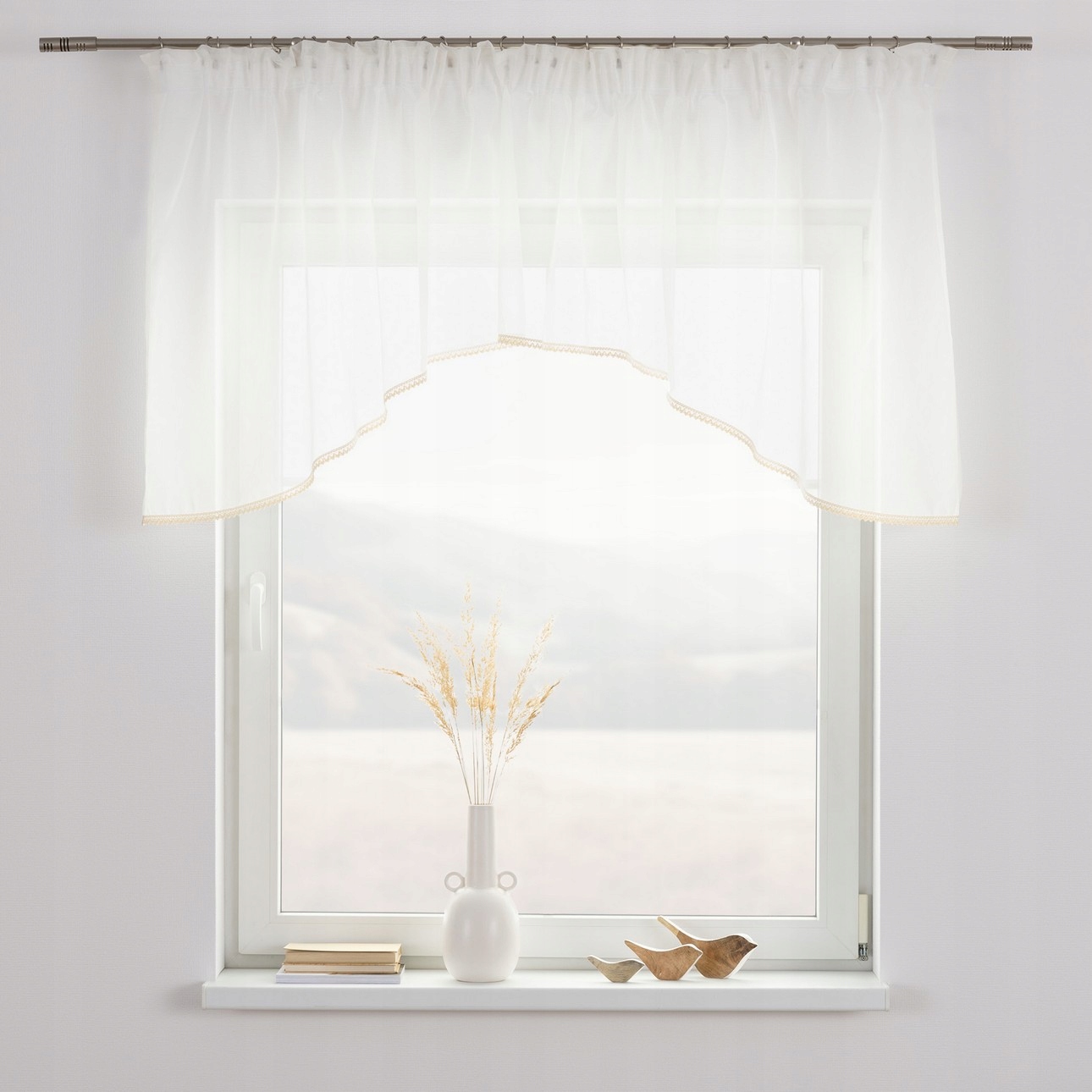 Dekoria Lambrekýn oblouk Lily s krajkou ecru