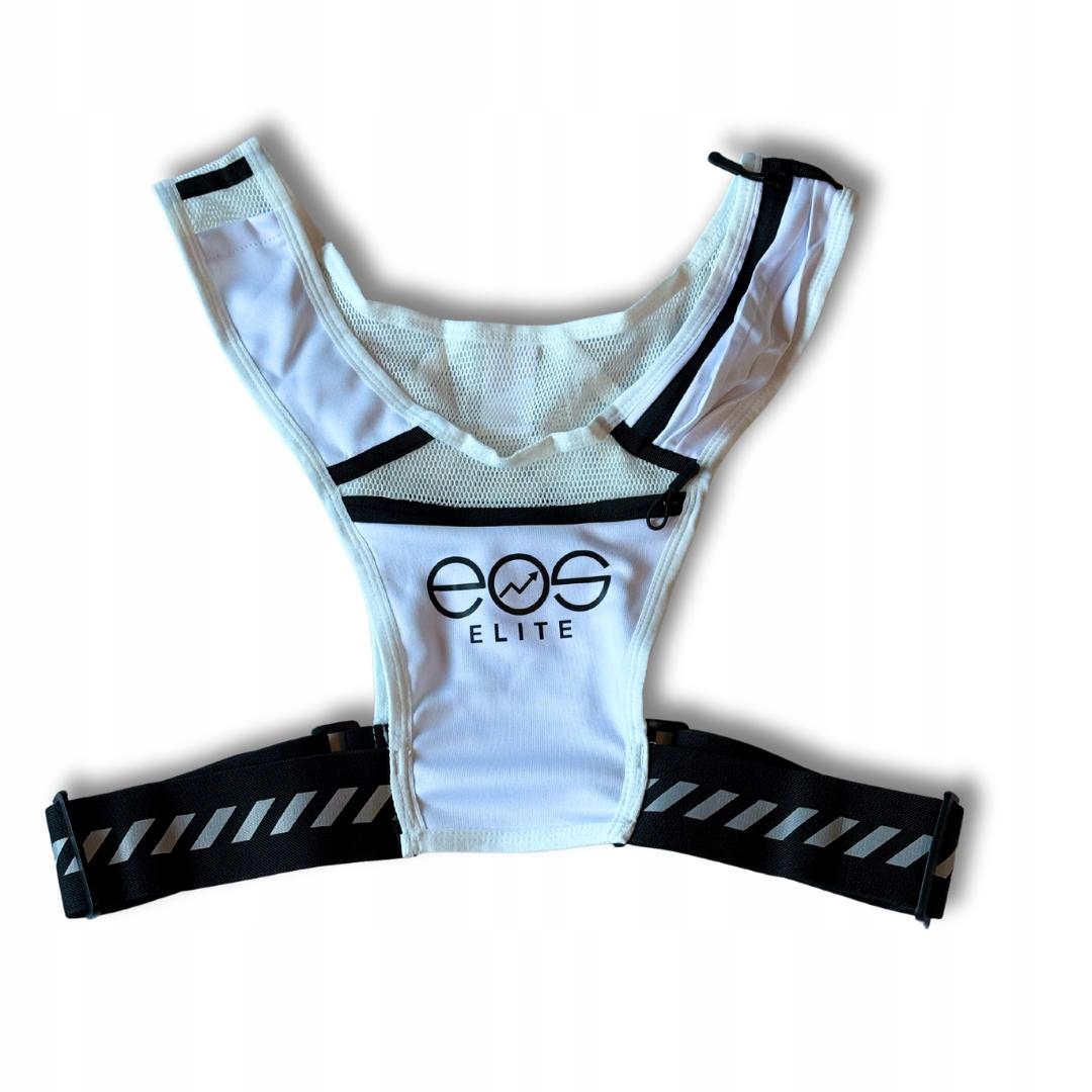 Lehká Běžecká Vesta S Reflexními Prvky A Kapsou Na Láhev, Bílá