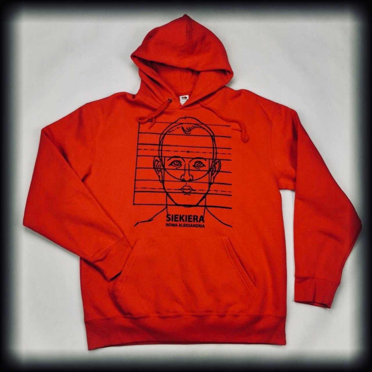 Mikina s kapucí Sekera Nová Alexandrie červená punk new wave