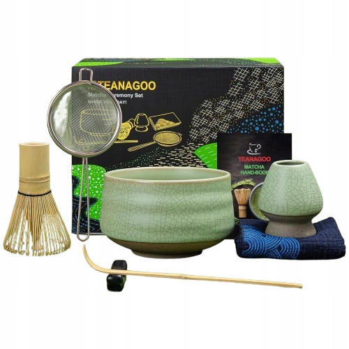 Levně Startovací Sada Na Japonský Čaj Matcha, Šlehací Metla, Miska, Sítko
