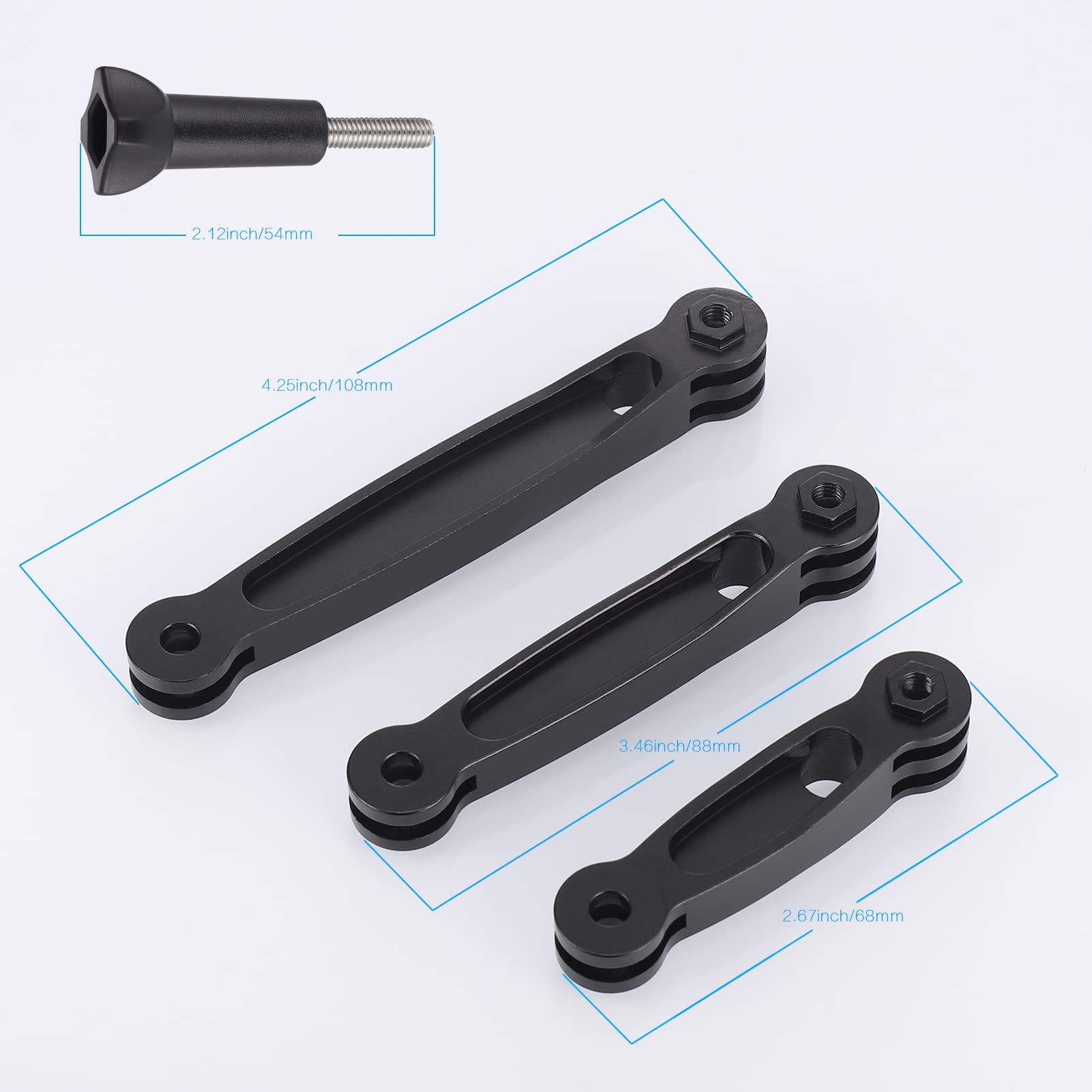 Wysięgnik 3w1 Do Kamer Sportowych GoPro SJCAM Aluminiowy ZOCIPRO — miniatura 2