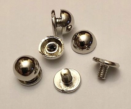 Pukle guzy 8mm na śrubkę 3mm 10szt nikiel ćwieki