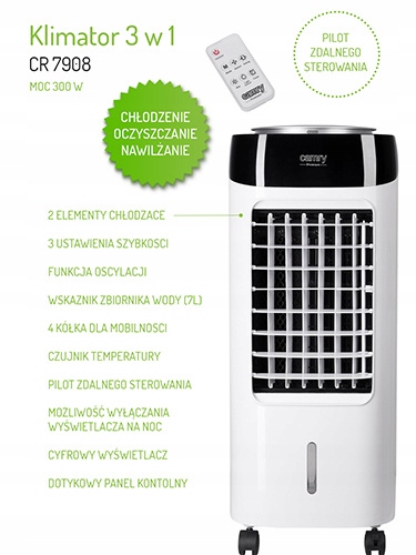 Klimator Camry CR 7908 300 W Sterowanie elektroniczne
