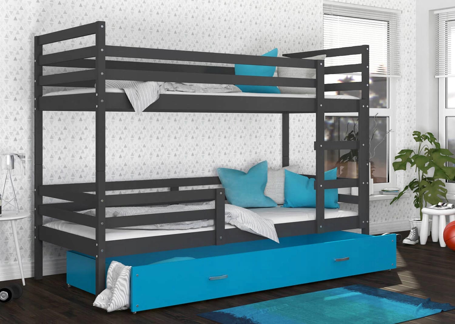 Piętrowe Łóżko z Szufladą 90x200 Białe Sosnowe Płeć chłopcy dziewczynki