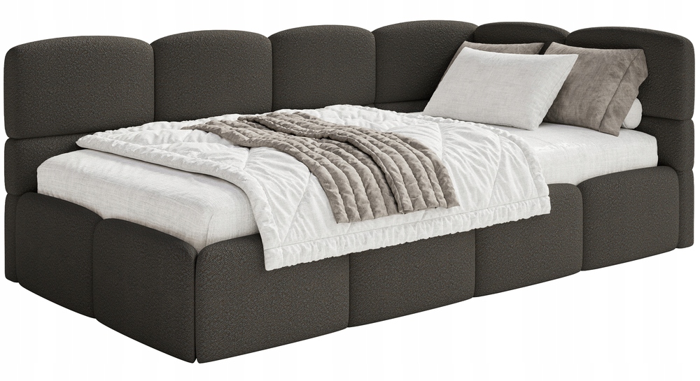 Postel pro mláděž 120x200 cm Cloudy hnědá boucle pravá