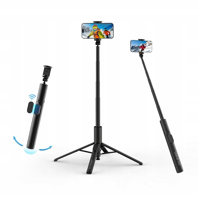 Stativ 153 cm Tyč Selfie Stick Tripod Držák Dálkové ovládání pro telefon Ulanzi