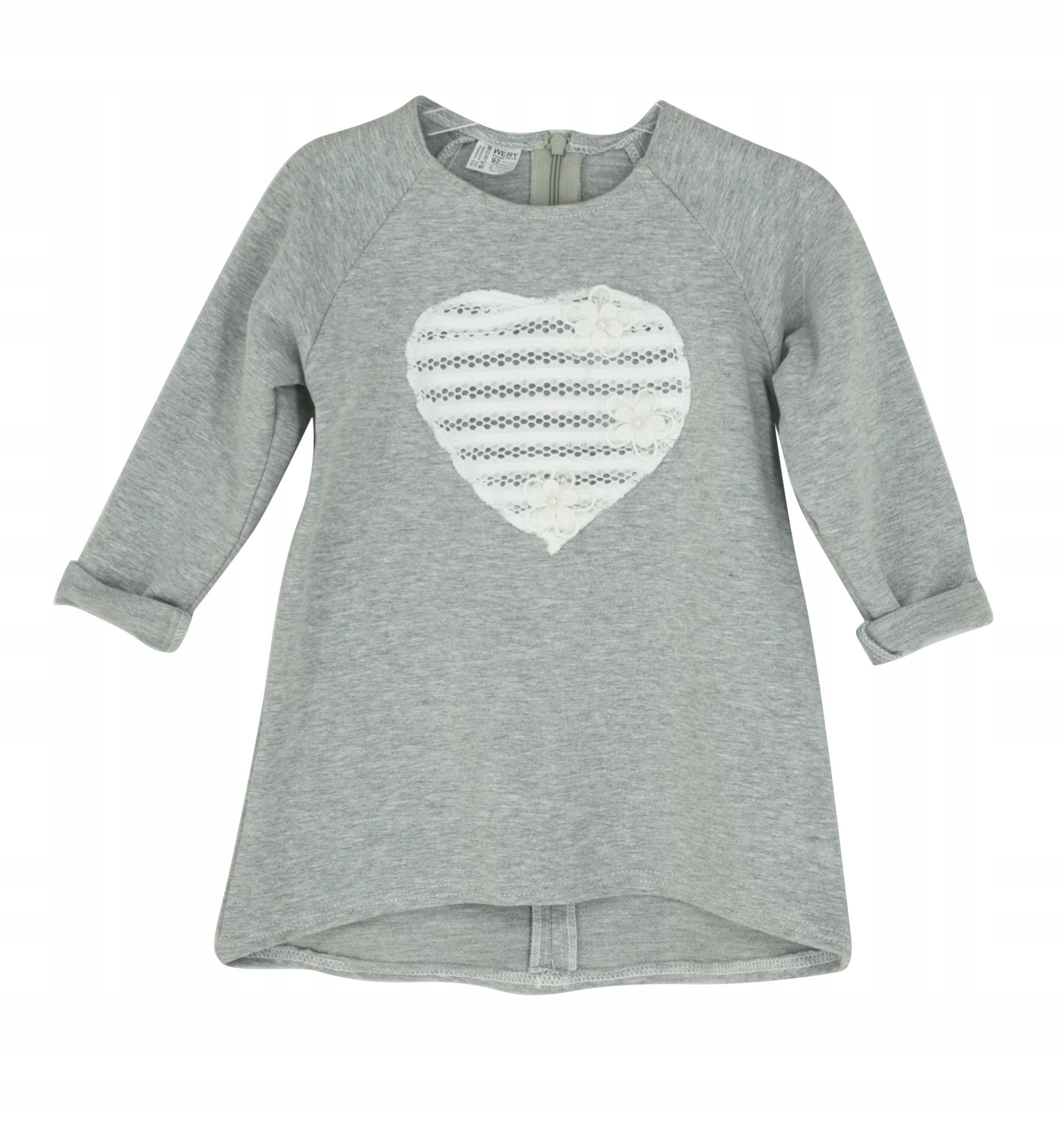 0290 Bluzka tunika serduszko PL rozmiar 92 Rękaw długi rękaw