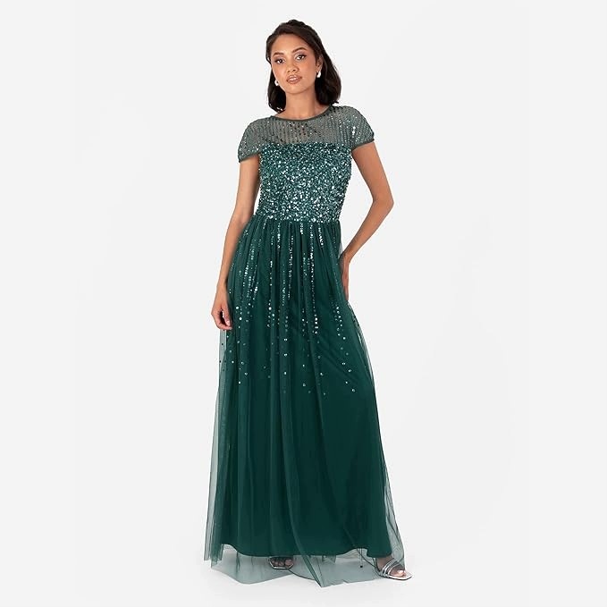 Maya Deluxe Plus Size Šaty S Flitry A Tylem 50 7FA