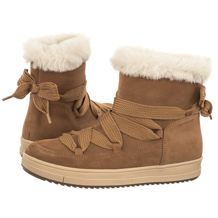 Boty Kotníkové Boty Dámské semišové sněhule Geox J Rebecca G. Hnědé