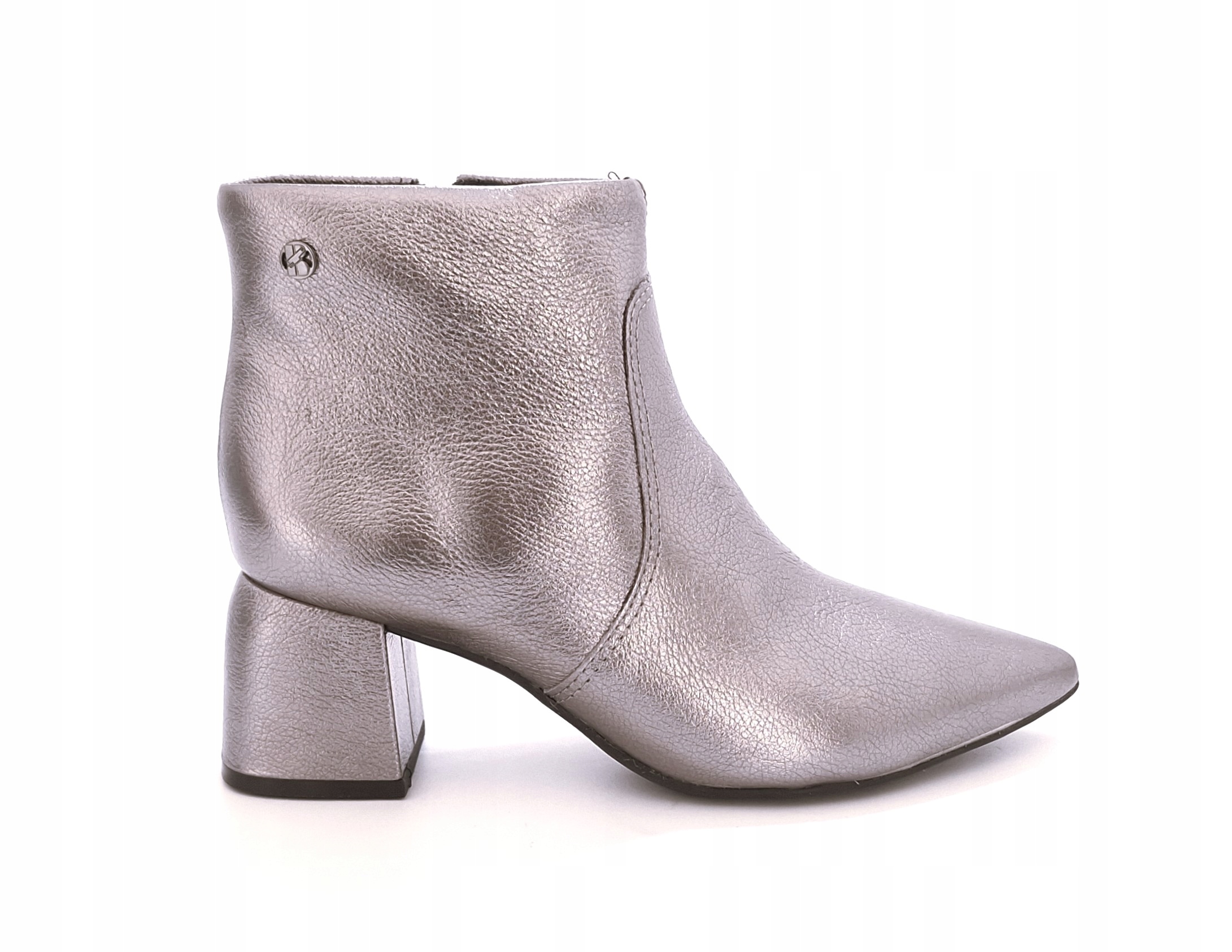 Stříbrné dámské kotníkové boty z kůže na podzim Bottero 362101 r38