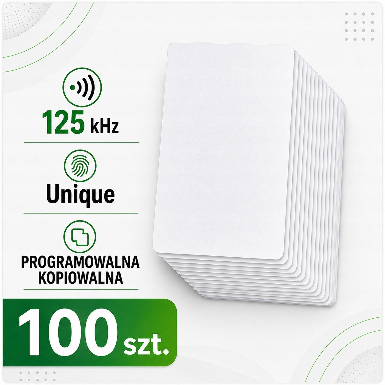 Bezkontaktní karta Rfid 125 kHz T5577 Unique Mia EMK1 100 ks