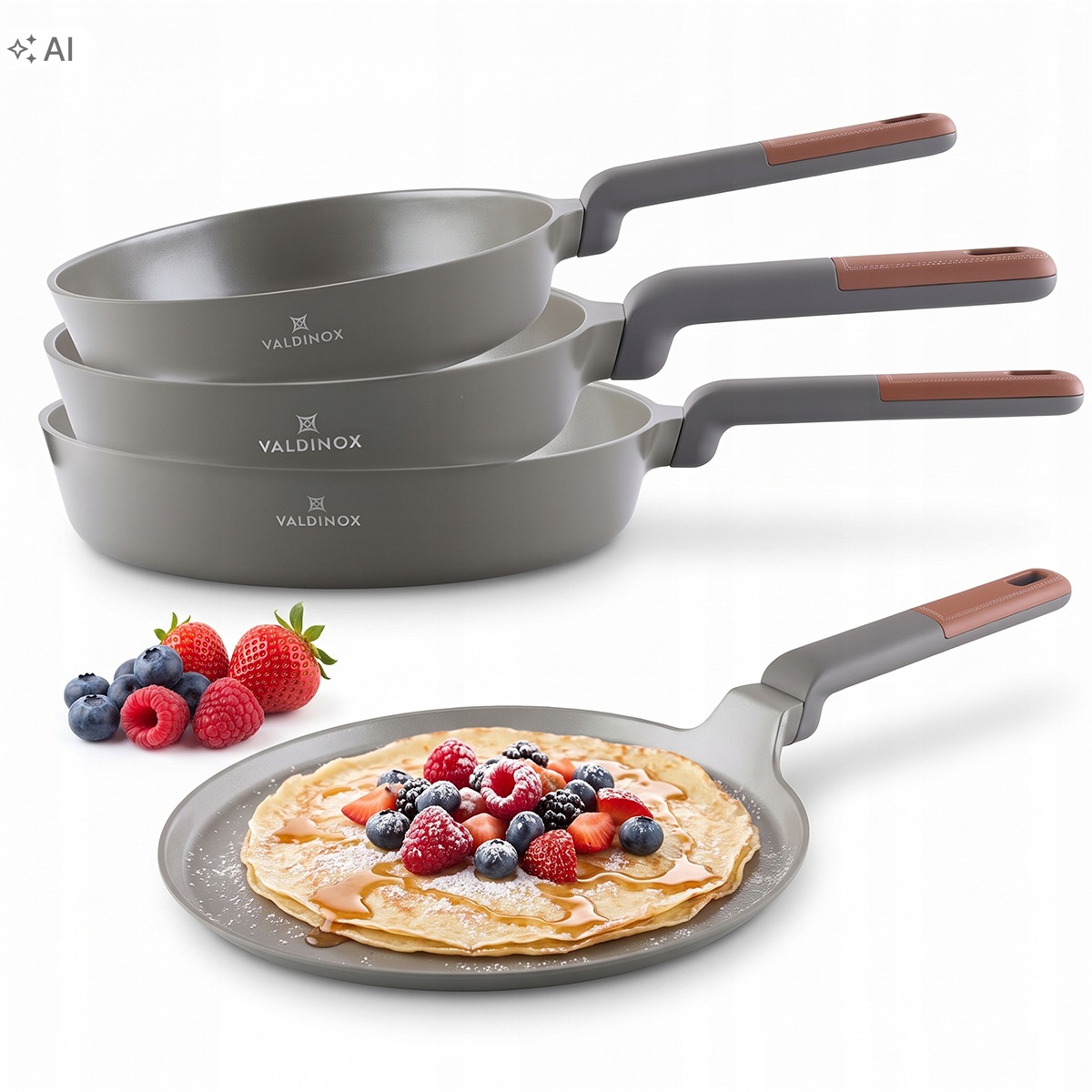 Sada pánví 20/24/28 cm a pánve na palačinky 28 cm Valdinox Prestige