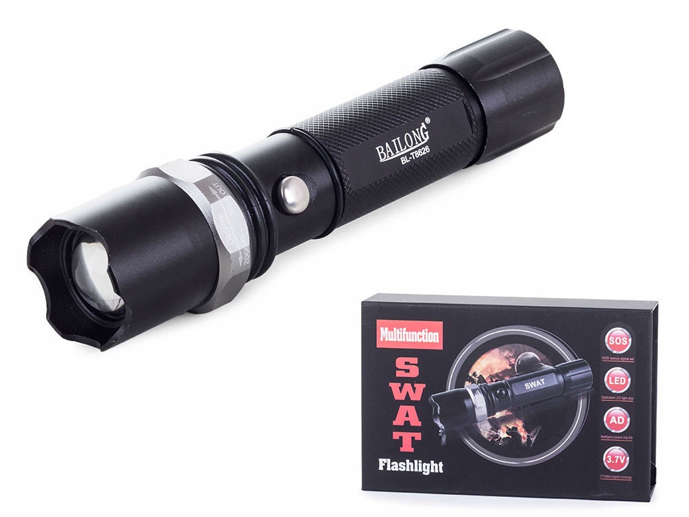 

Bailong Latarka Taktyczna Dioda Led Zoom Cree Xp-e