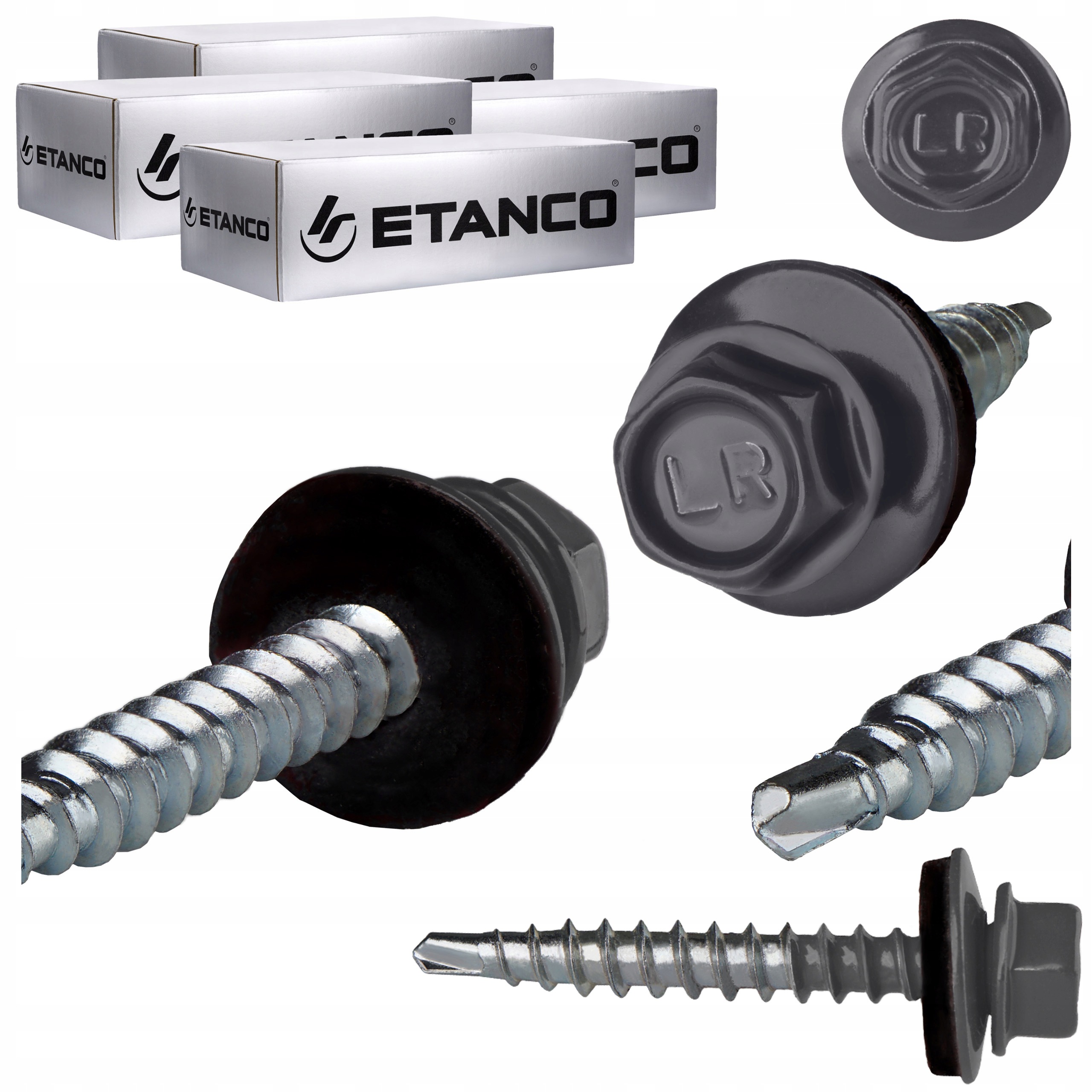 Farmářské vruty 4,8x35 mm Ral 7024 1000ks plechové vruty Etanco GTF2 Z14