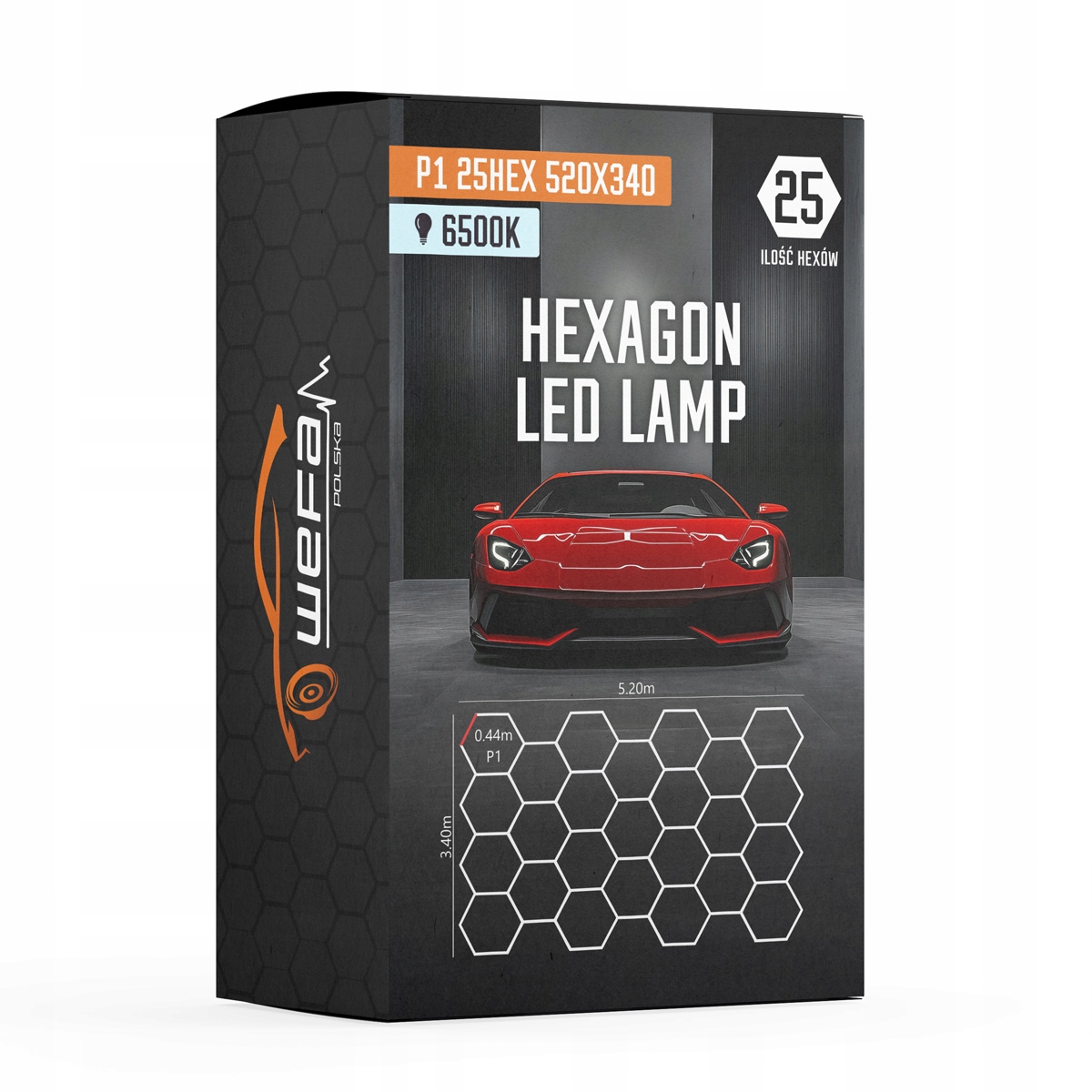 Lampa Hq Led Hexagon P1 25 Hex 520x340 Medová Plástev Dílna Garáž Obývací pokoj