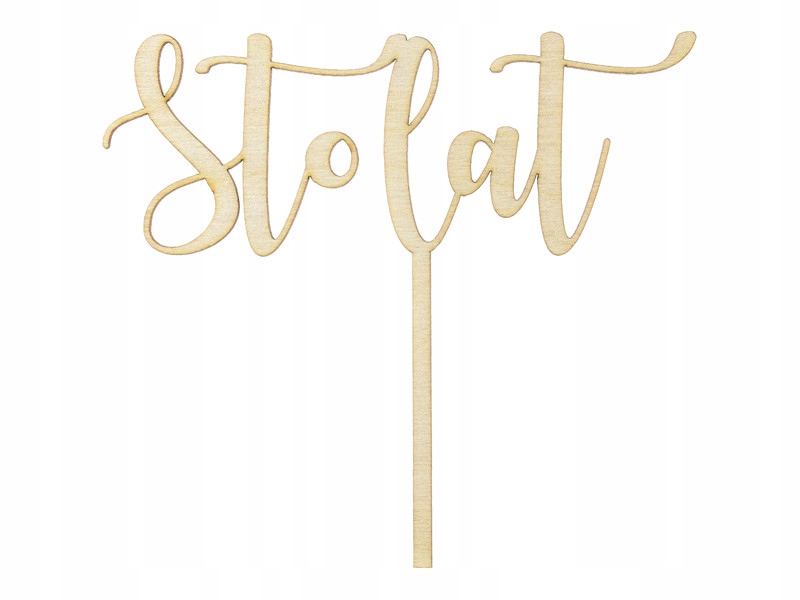 

Topper na tort Sto Lat drewniany, 14 cm