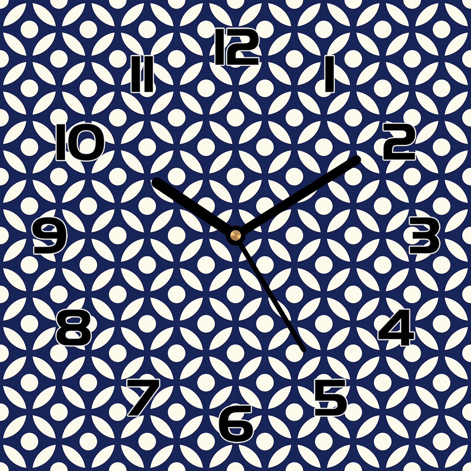 

Zegar na szkle kwadratowy Arabski wzór 30x30 cm