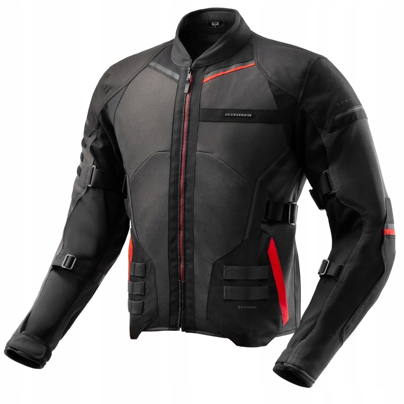 Textilná Motocyklová Bunda Rebelhorn Scandal 3 Dark Grey Black Red (4XL)