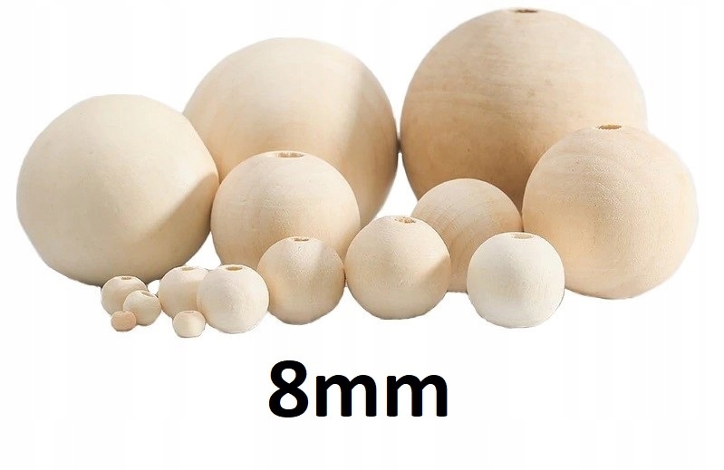 Koralik Drewniane Surowe Kula Makramy 8mm 15szt