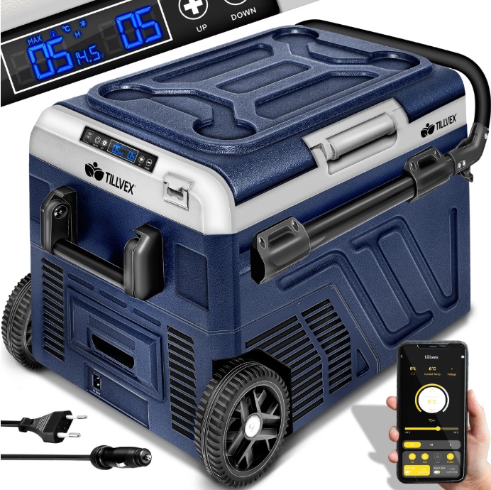 Chłodziarka Zamrażarka Turystyczna Lodówka 50L Do -20°C 24V 230V Mobilna