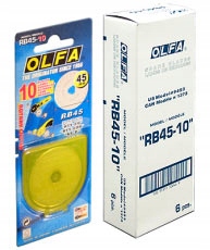 OSTRZA KRĄŻKOWE OKRĄGŁE OLFA 10 OSTRZY RB45-10
