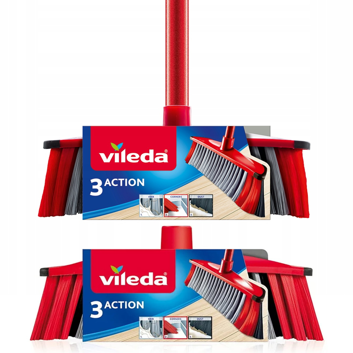 Vileda kartáč na zametání síry a vlasů 3v1 3 Action 2 náplně a tyč