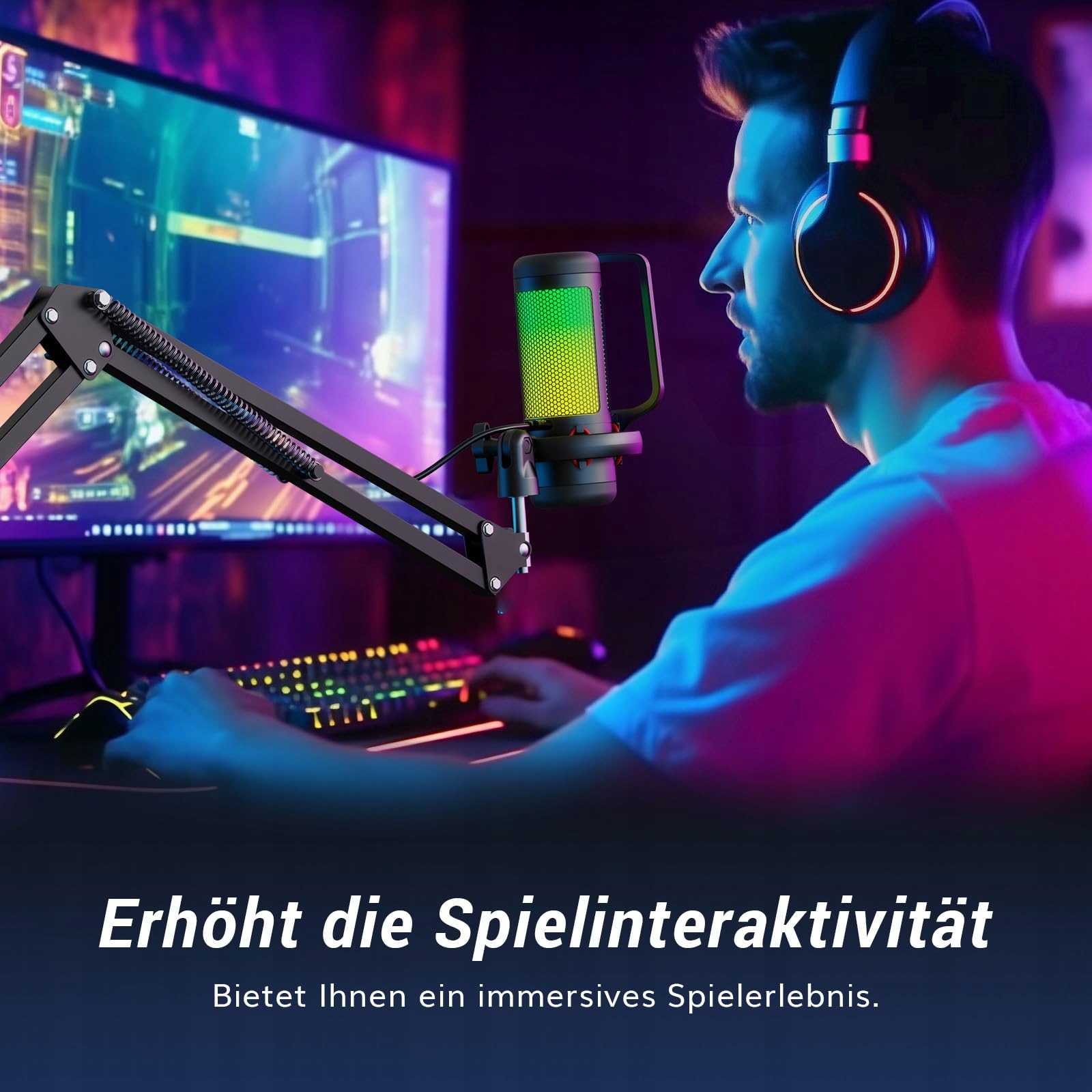 TONOR RGB Mikrofon Gaming USB Zestaw PC z Mikrofonem do Streamingu — miniatura 9