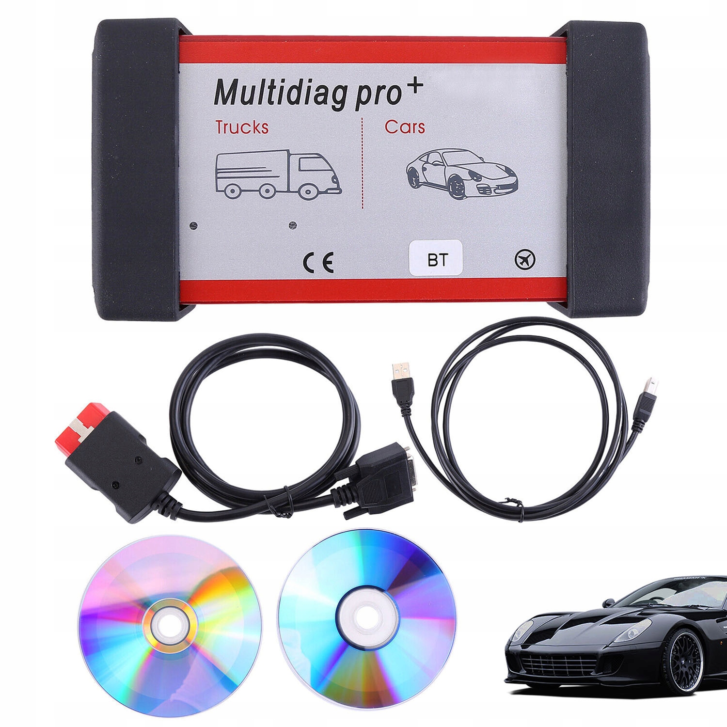 Diagnostický Tester Skener OBD2 Dvoudiskový Bluetooth Modul, Profesionální
