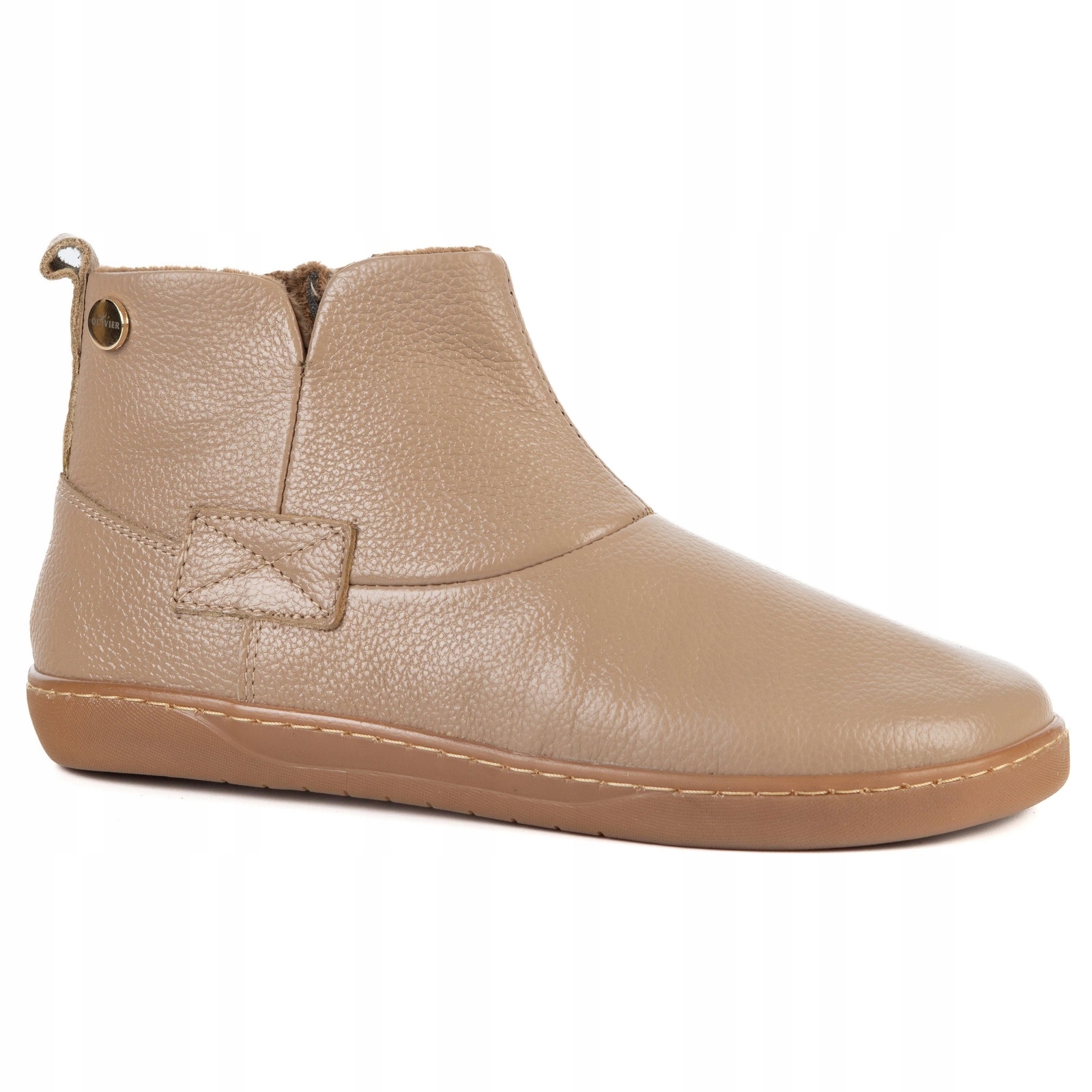 Dámské zimní barefoot kožené boty Z-B07 pudrové na zip, velikost 42