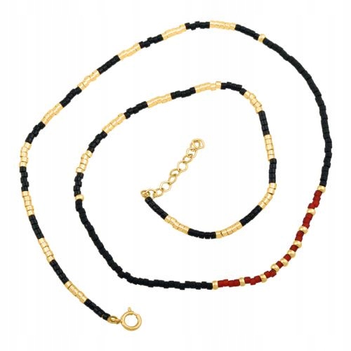 Zlatý náhrdelník 585 s korálky Miyuki a zlatými prvky – ideální jako dárek