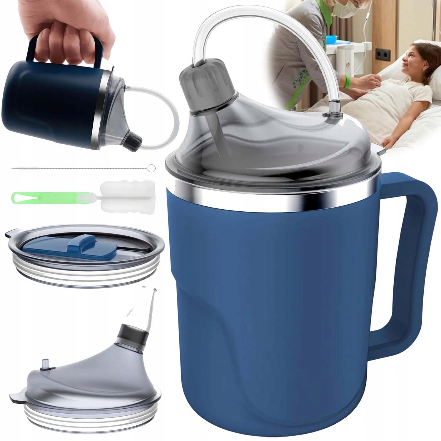 Kubek Do Jedzenia I Picia Dla Seniora 3W1 Zapobieganie Przepełnieniu 400ML