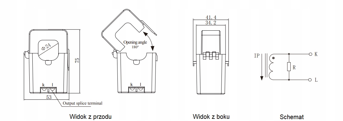 SCT024TS-150A/5A 1% Przekładnik prądowy Marka YHDC