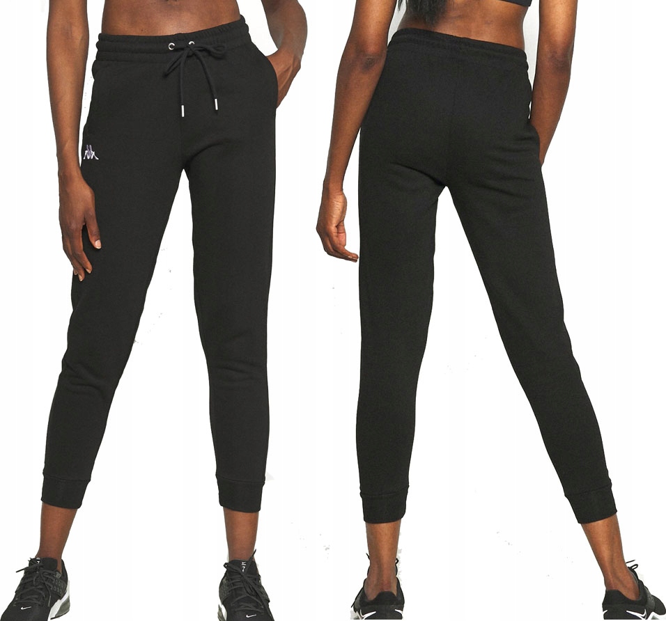 SPODNIE DAMSKIE KAPPA DRESOWE BAWEŁNA CZARNE R.S