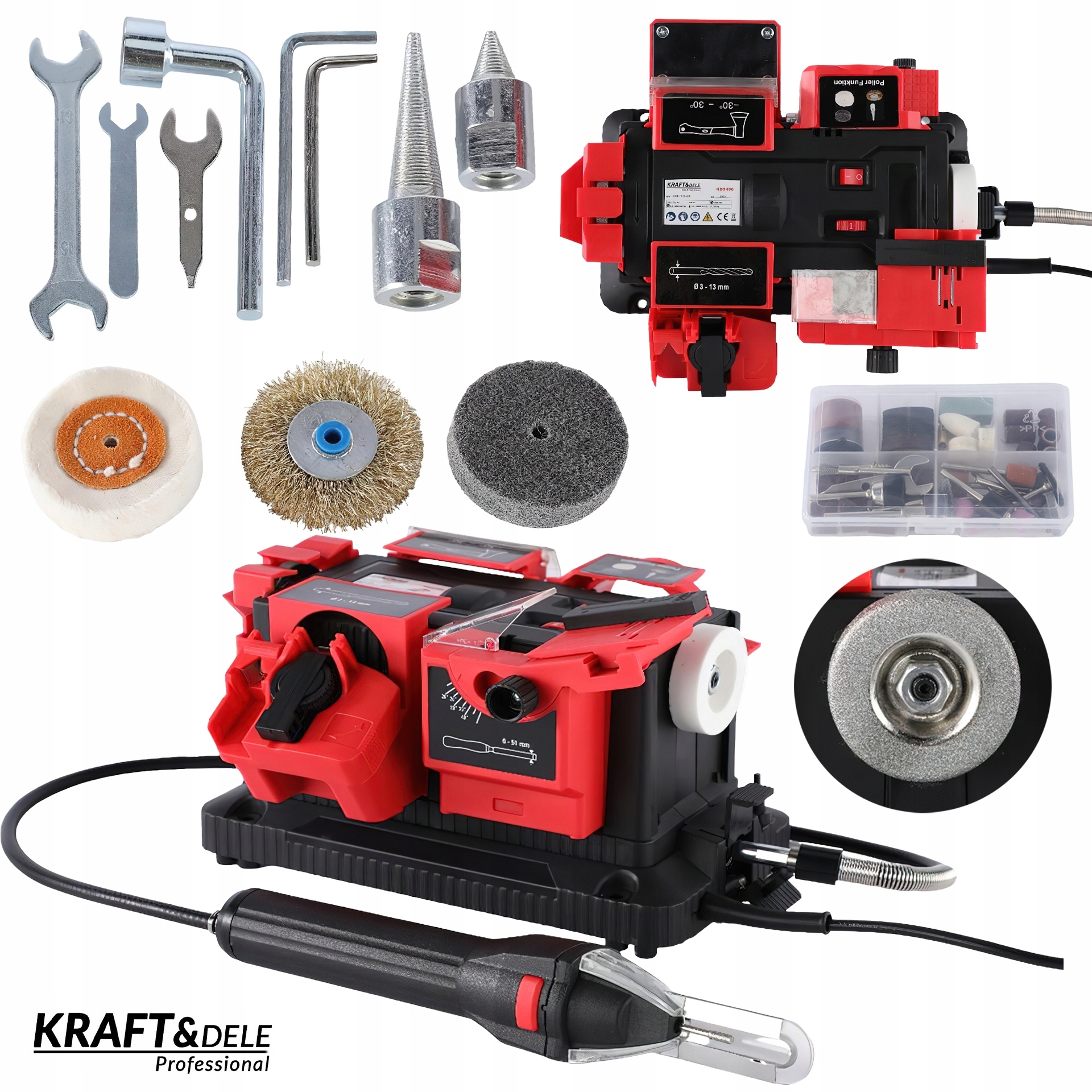 Brousek vrtáků do nožů Multifunkční 8v1 220W Kraft&Dele