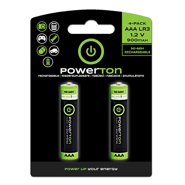 Akumulator niklowo-metalowo-wodorkowy (NiMH) Powerton Aaa (R3) 900 mAh 2 szt.