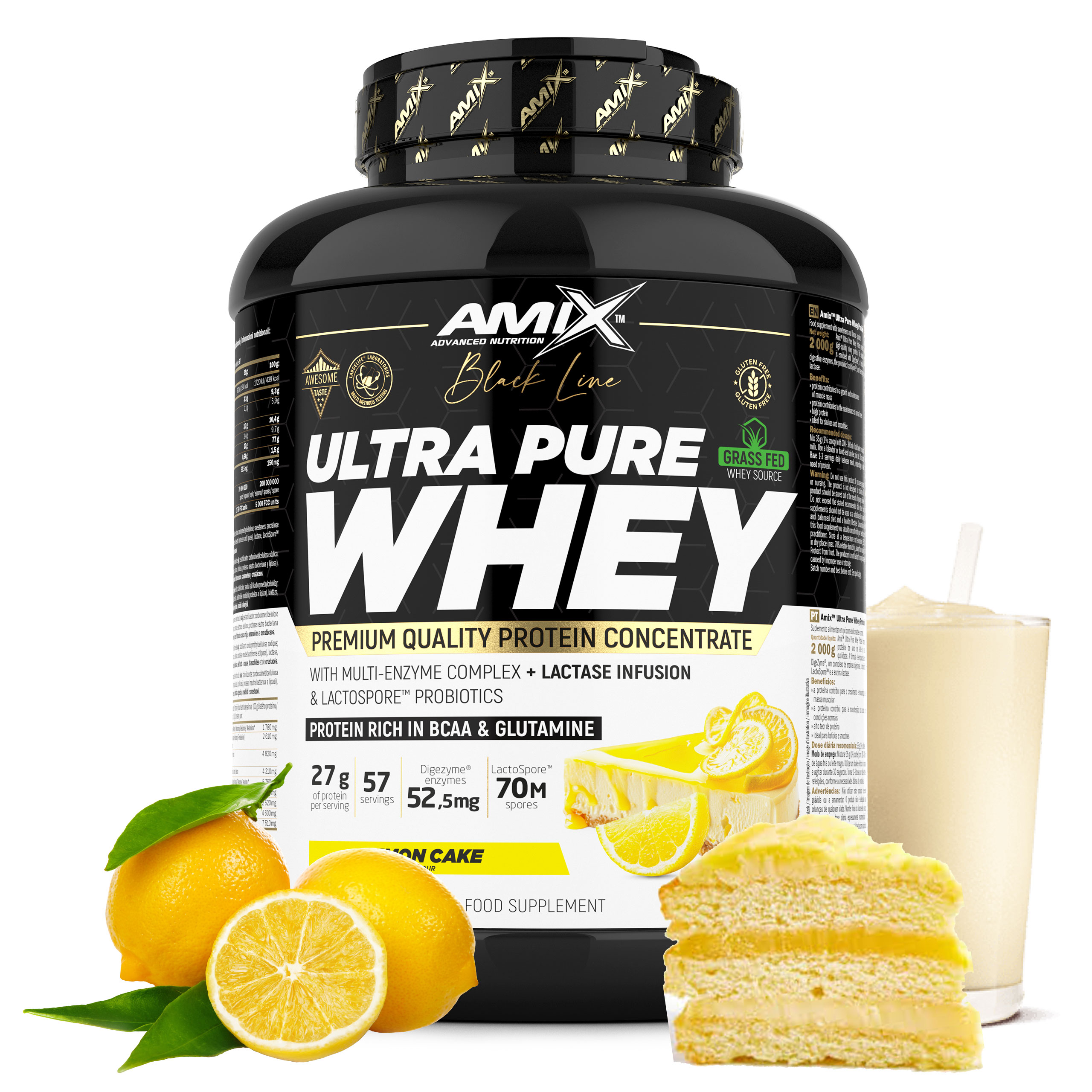 Wpc protein doplněk stravy 2 kg citronový koláč enzymy probiotikum