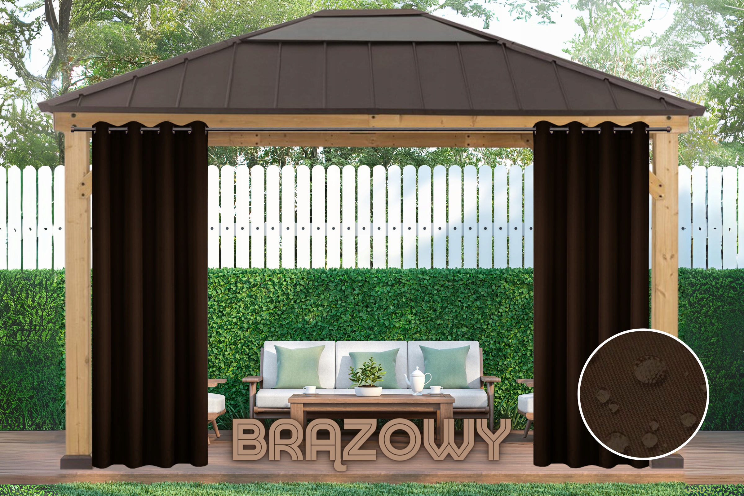 ZASŁONA WODOODPORNA 155x220 NA TARAS OGRODOWA Szerokość 1.55 m