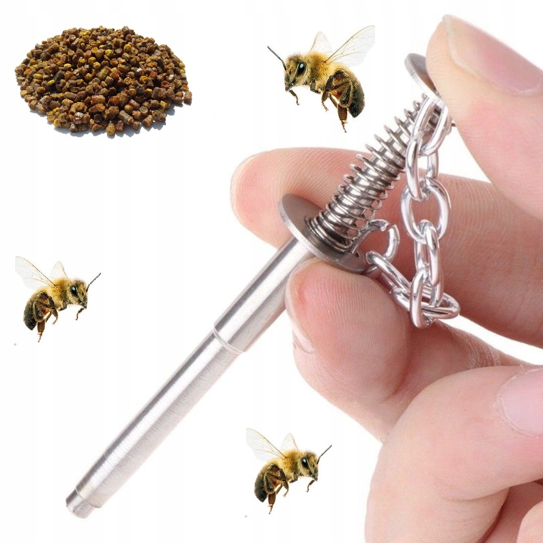 Tłoczek do pozyskiwania pierzgi pszczelej wybijak NIERDZEWNY sprężynowy