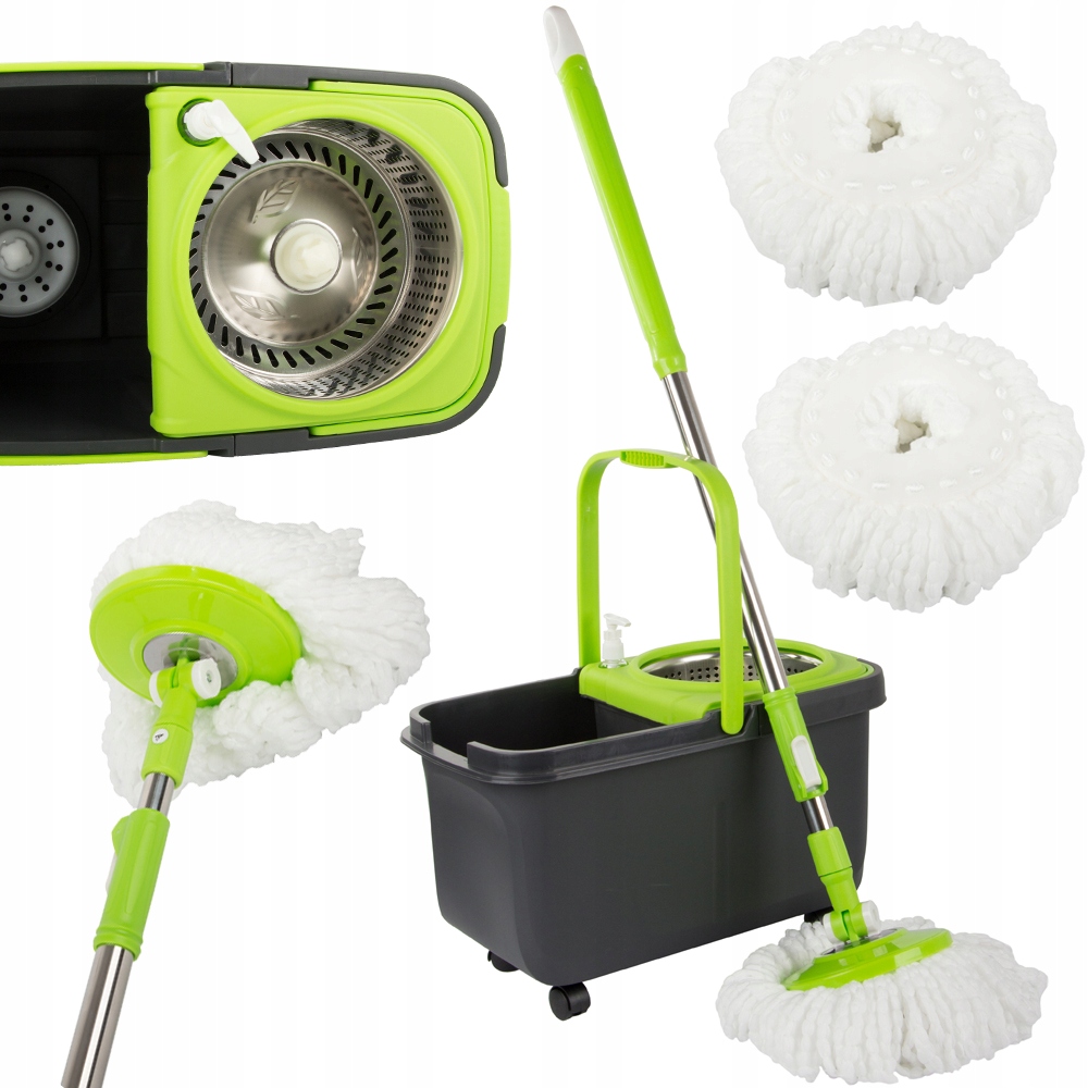 Levně Rotační Mop 360 Dávkovač Kbelík Set 2x Návleky Mikrovlákno