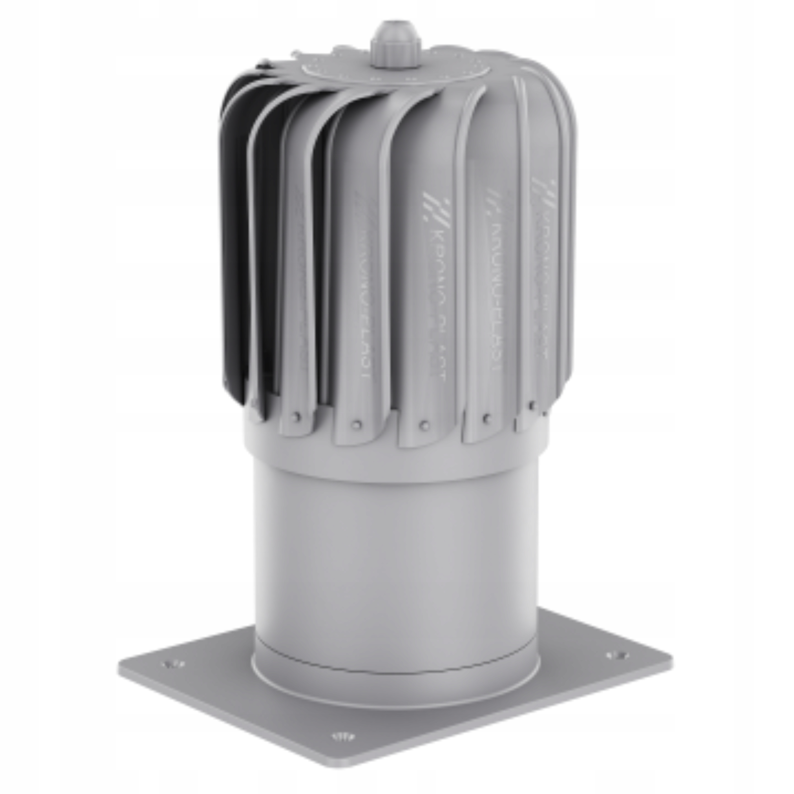 Nasada kominowa podłużna Obrotowa Do Wentylacji z kryzą 150 Jasnoszary 7036