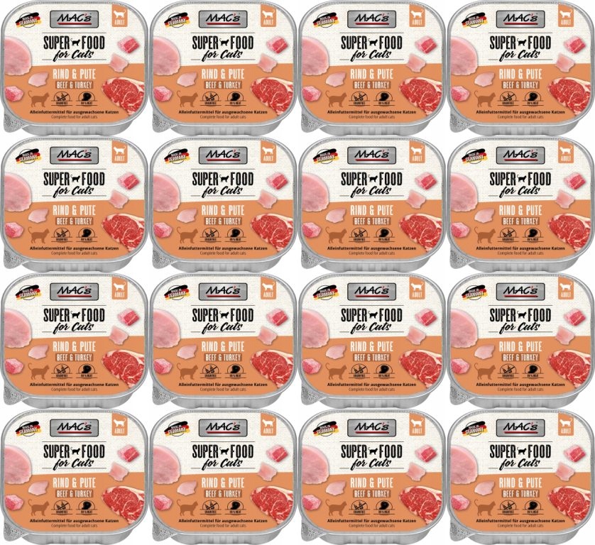 Levně MAC's Cat šála Hovězí maso, Krůta 16 x 100 g