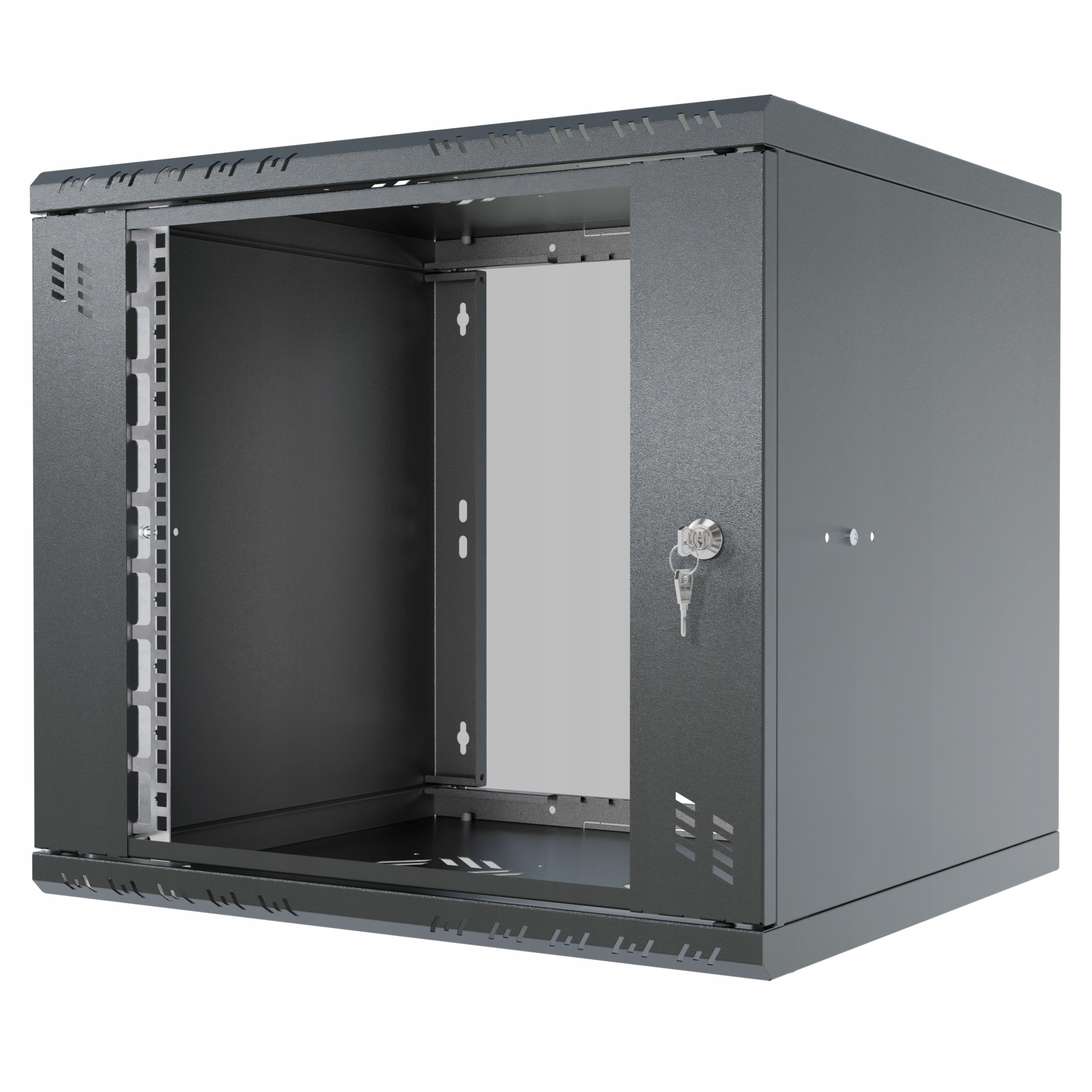Skříň Serverová Rack 19" 9U 450 mm Dveře Sklo Černá Stalflex