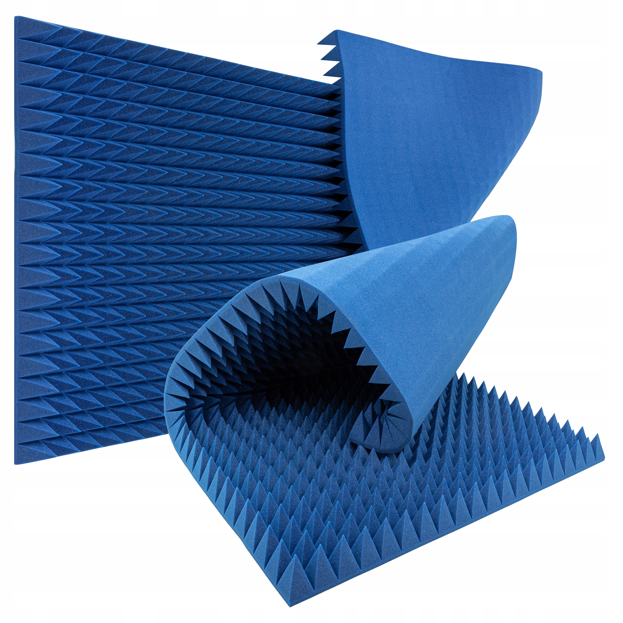 Akustický panel modrý 2 m2 Piramida nejtlustší stropní stěna 8 cm