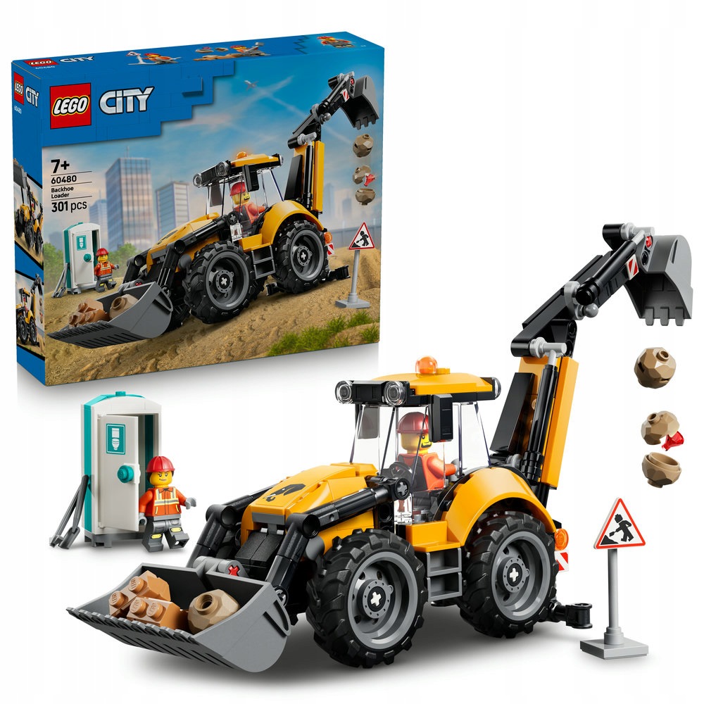Lego City 60480 Žlutý nakladač s rypadlem